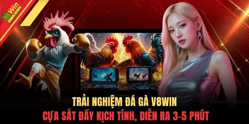 Đá gà V8WIN 2 Trải nghiệm đá gà V8WIN cựa sắt đầy kịch tính, diễn ra 3-5 phút